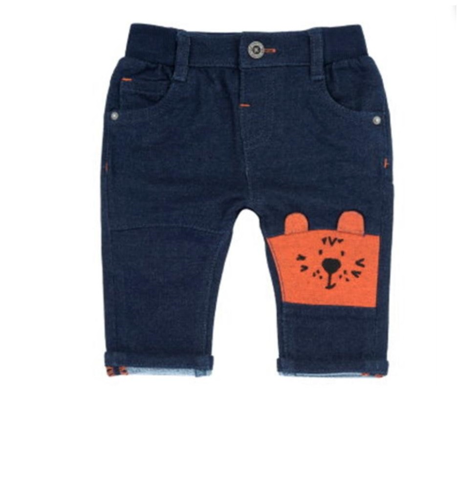 Pantaloni Chicco Lunghi Blu in Denim Neonato 24591