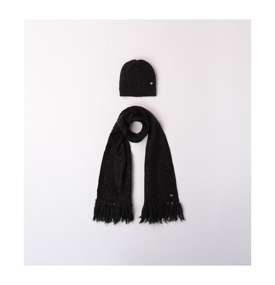 Cappello e sciarpa Sarabanda Nero ragazza A802