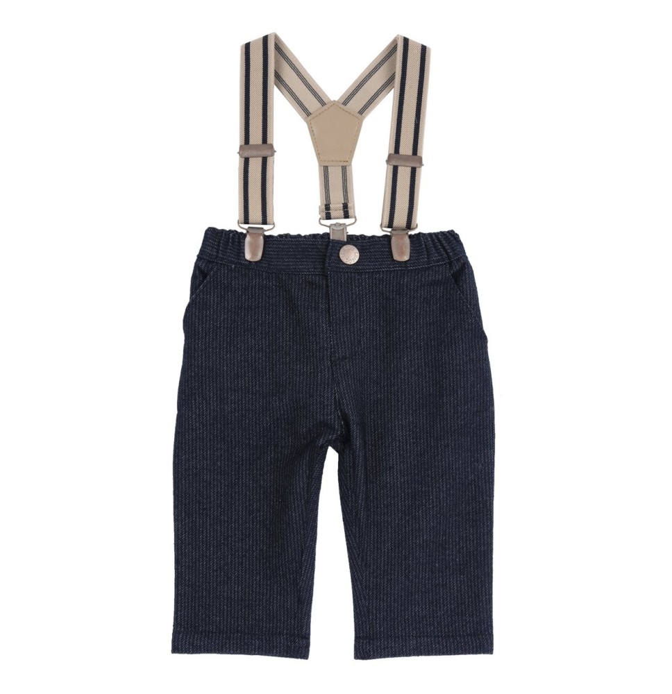 Pantaloni Chicco blu lunghi con bretelle 07764