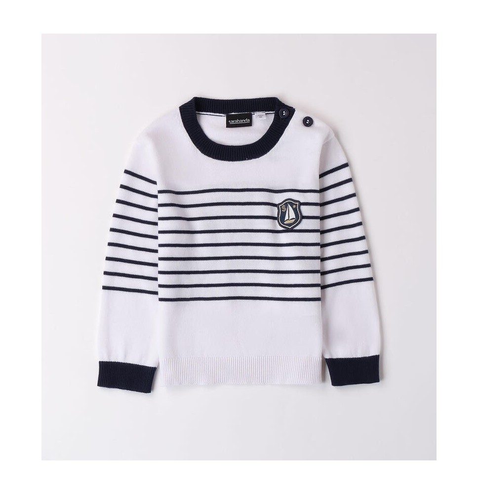 Pullover Sarabanda Bianco per bambino a righe 1060806500