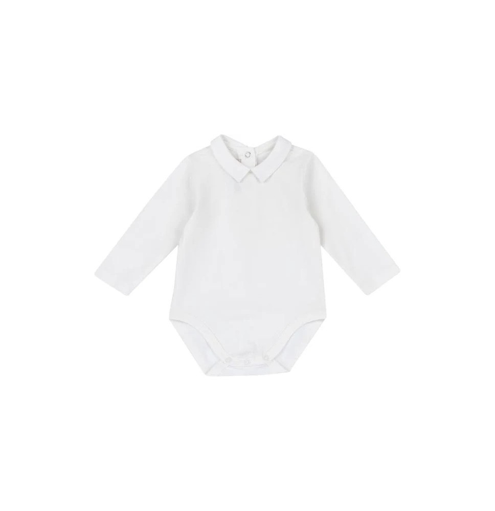Body esternabile Chicco bianco con colletto camicia unisex 76750