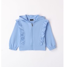 Felpa Sarabanda Azzurra per bambina con cappuccio 1480821900
