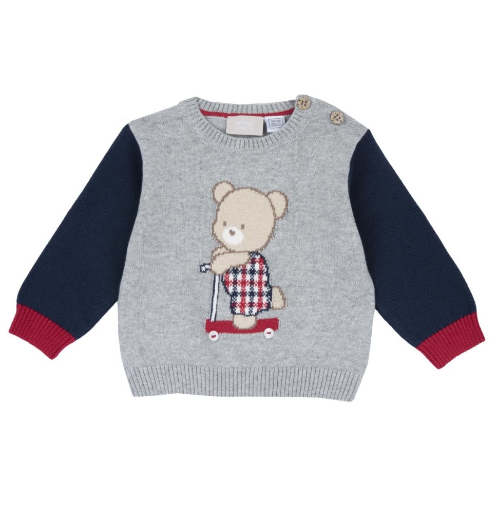 Maglione con orsetto Chicco grigio  69830