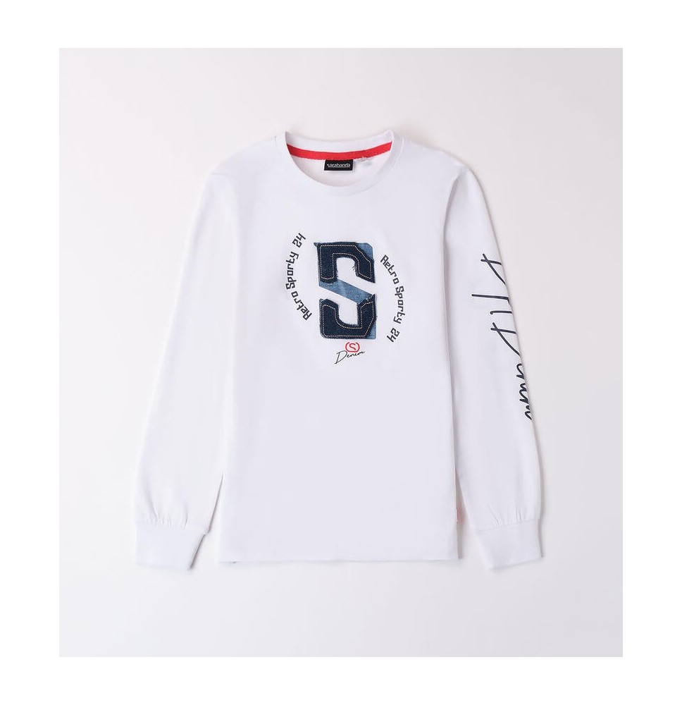 Maglietta Sarabanda bianca ragazzo girocollo 2420866600