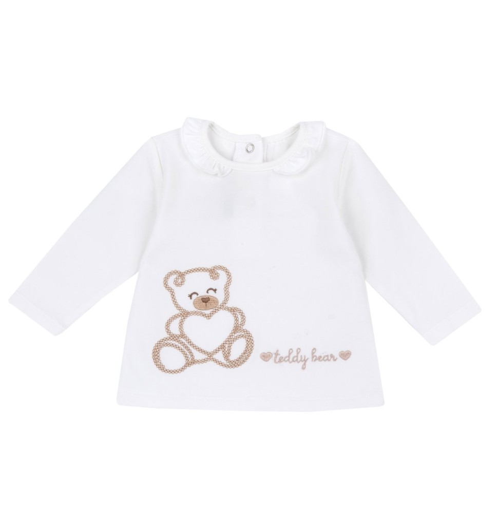 Maglietta Chicco bianca con ricamo  07920