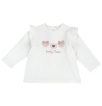 Maglietta Chicco bianca con stampa e ricamo 07921