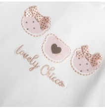 Maglietta Chicco bianca con stampa e ricamo 07921