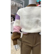 Maglioncino 2.0 Milano ragazza bianco a righe M21