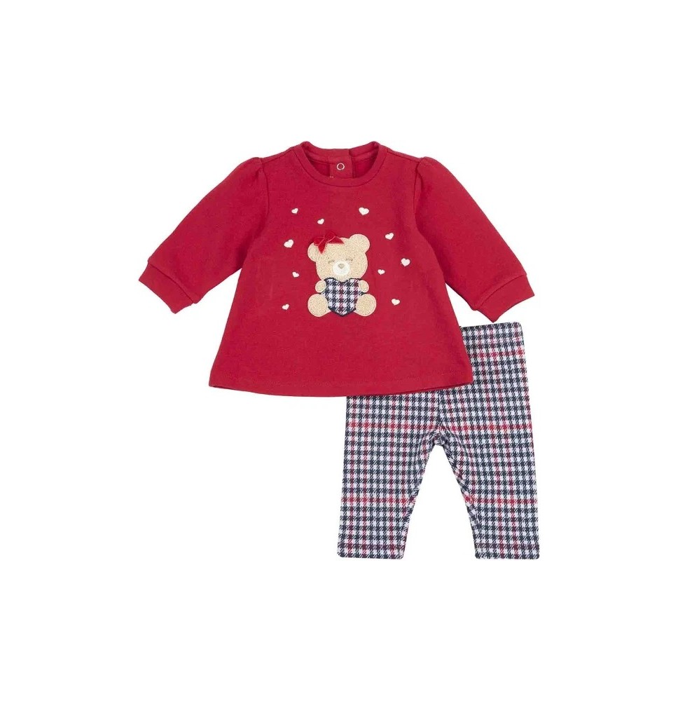 Completo Chicco rosso felpa e leggings  75926