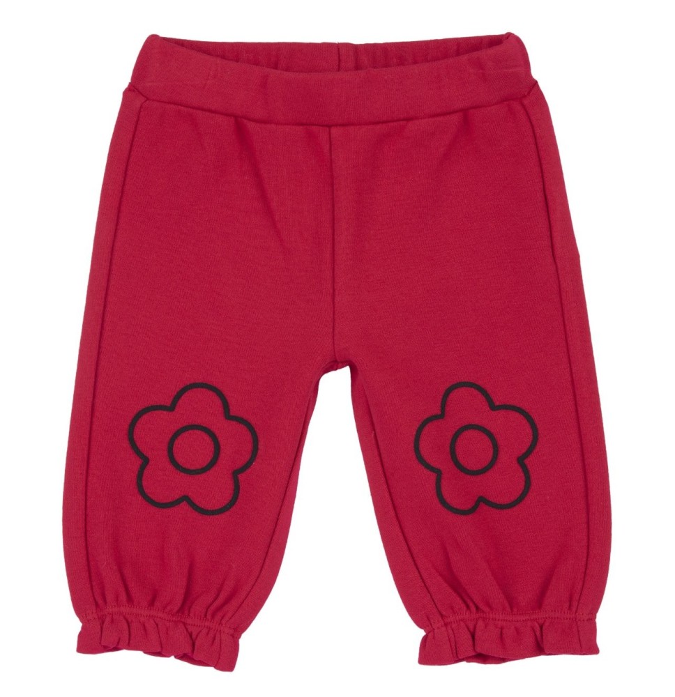 Pantaloni Chicco rosso lunghi con fiori 24394