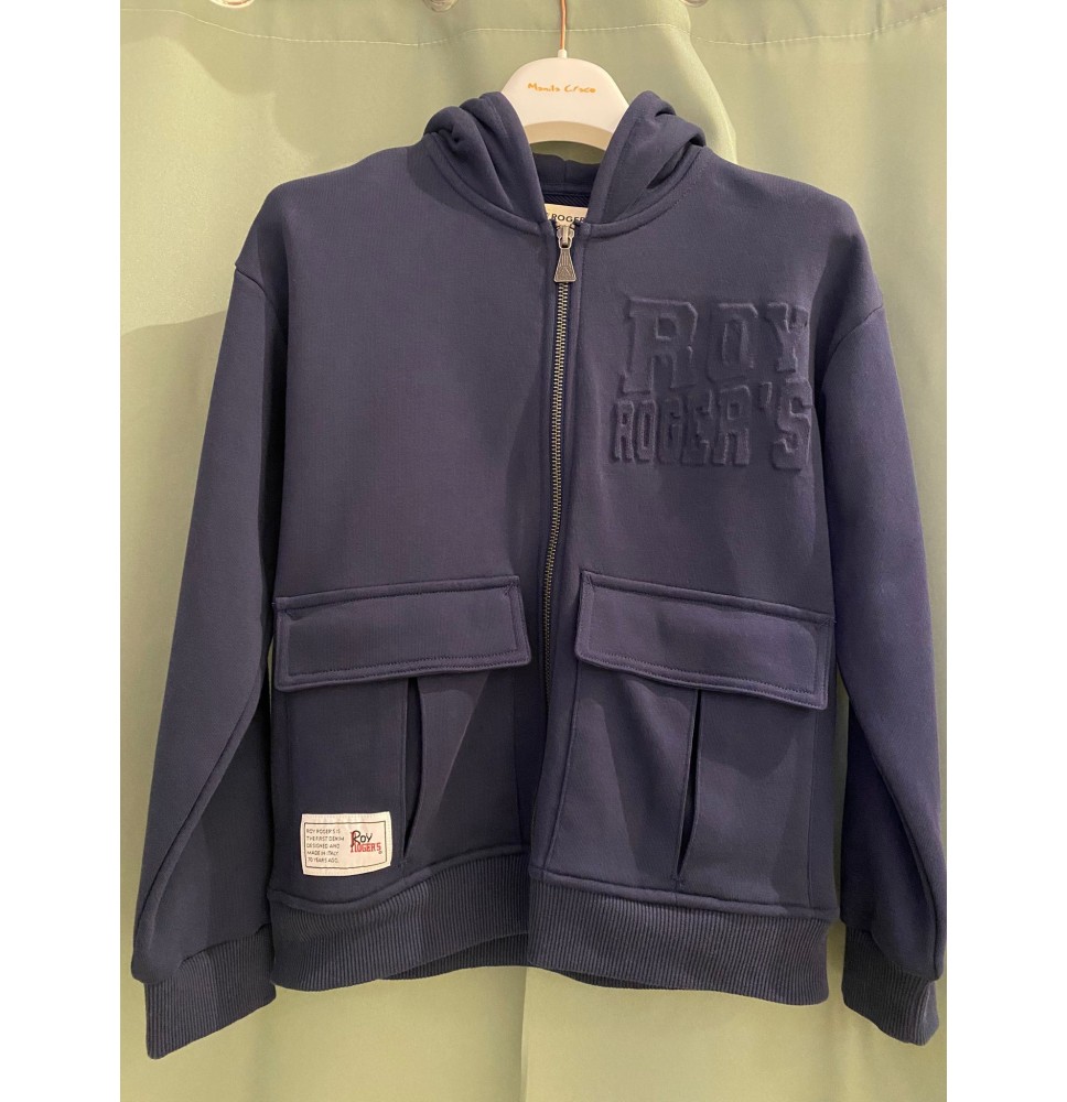Felpa Roy Roger'S con zip blu bimbo B127