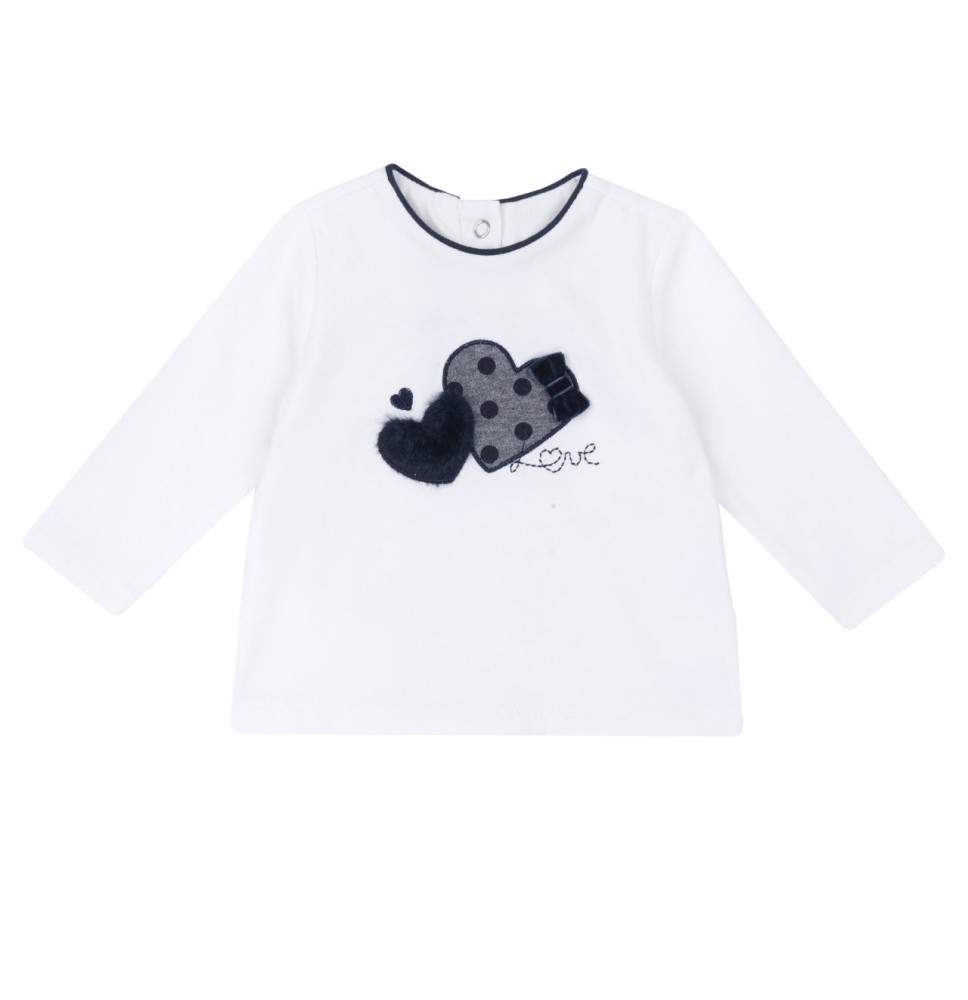 Maglietta Chicco bianca con ricamo  07379