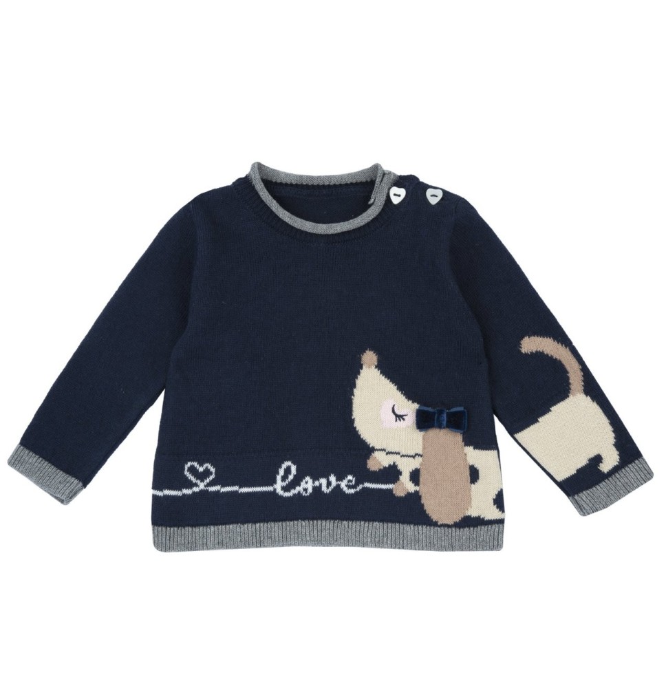 Maglione Chicco blu  jacquard 69822