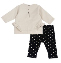 Completo Chicco beige e nero felpa con leggings 75948