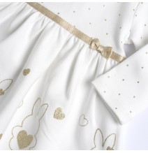 Vestito Chicco bianco manica lunga con fantasia glitter 05958