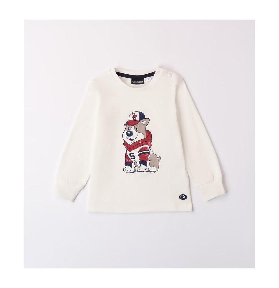 Maglia girocollo Sarabanda Bimbo bianca 0A0250