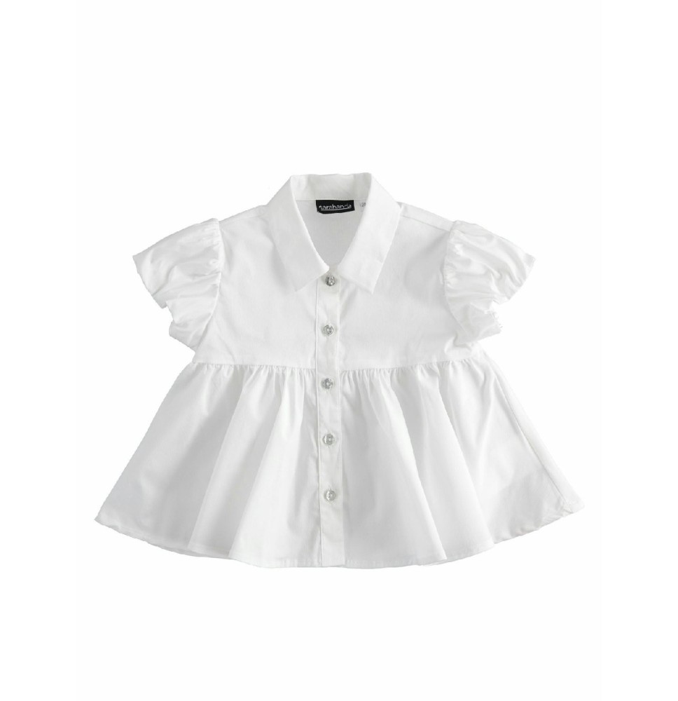 Camicia Sarabanda bianca a palloncino Bimba 4401