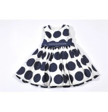 Abito Sarabanda Neonata Bianco a pois blu Giromanica  0W225
