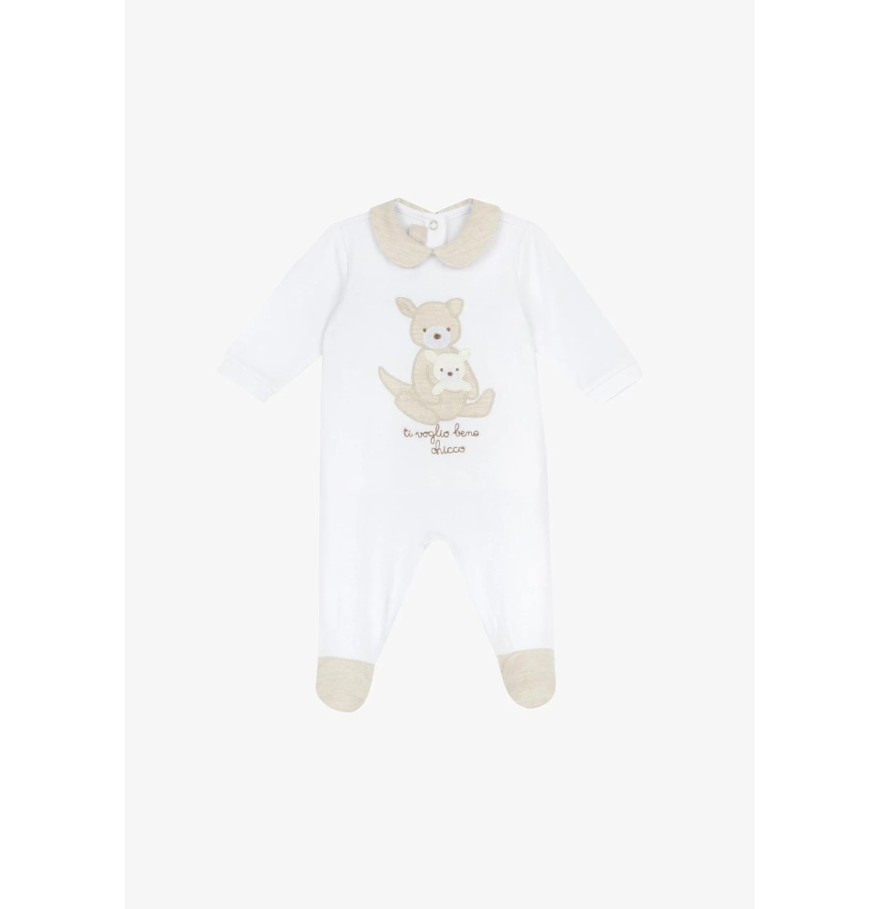 Tutina intera Chicco in cotone bianca neonata 27104