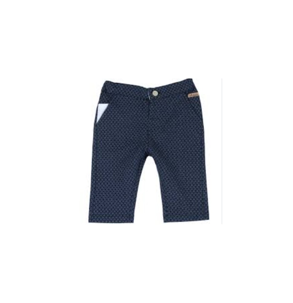 Pantalone Chicco blu micro fantasia Neonato in cotone 24240