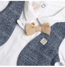 Completo Chicco Neonato Bianco e Grigio maglia con pantalone con piedini 27093