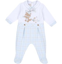 Tutina Chicco in cotone Neonato bianca e azzurra 27088