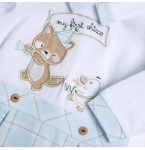 Tutina Chicco in cotone Neonato bianca e azzurra 27088