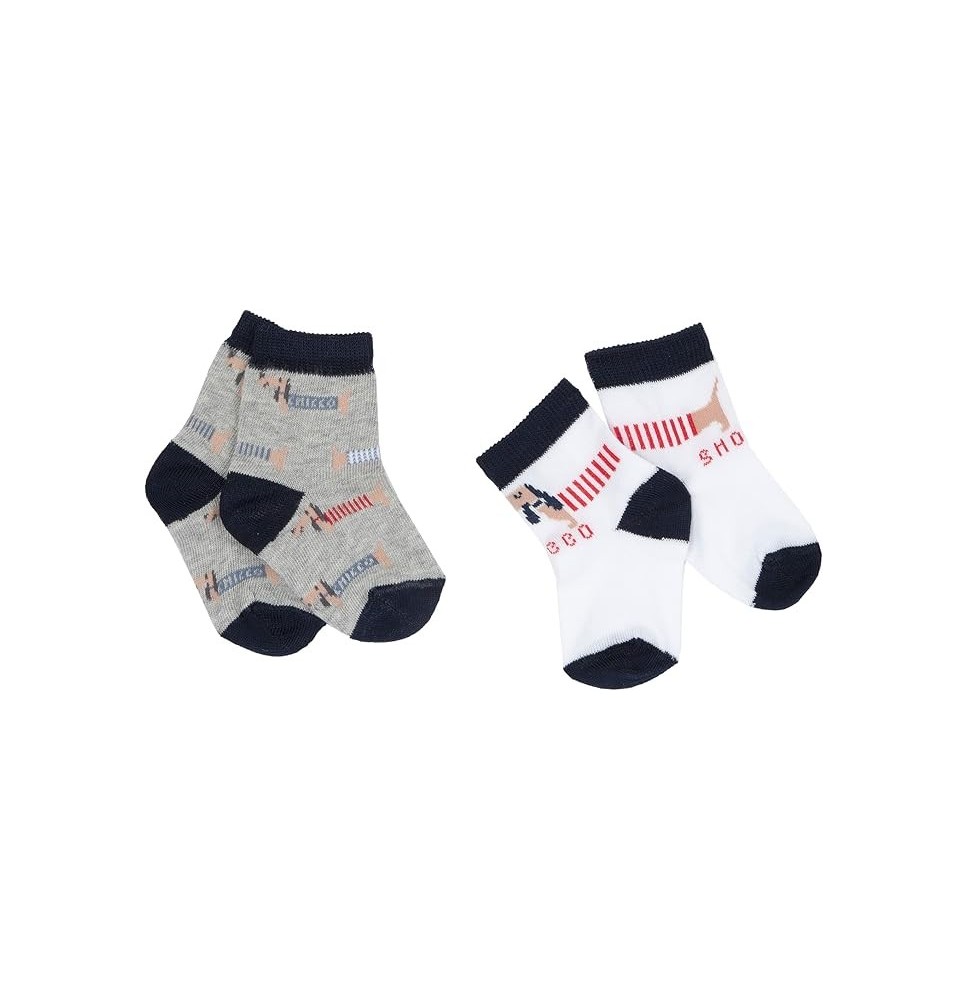 Set Chicco 2 paia di calzini  Grigio e Bianco Neonato 09005686000000_091
