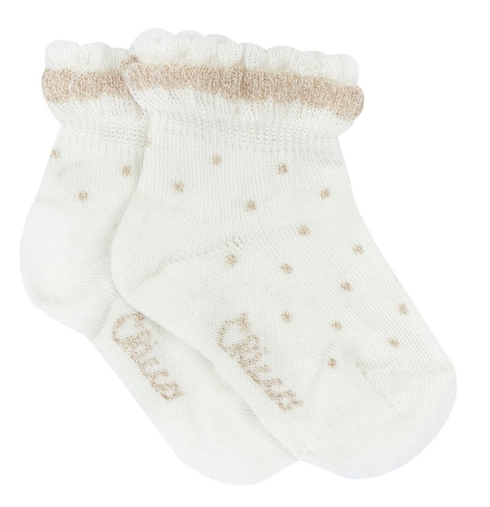 Calzini Neonata Chicco Bianchi e Oro 05616