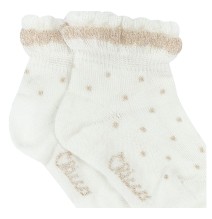 Calzini Neonata Chicco Bianchi e Oro 05616