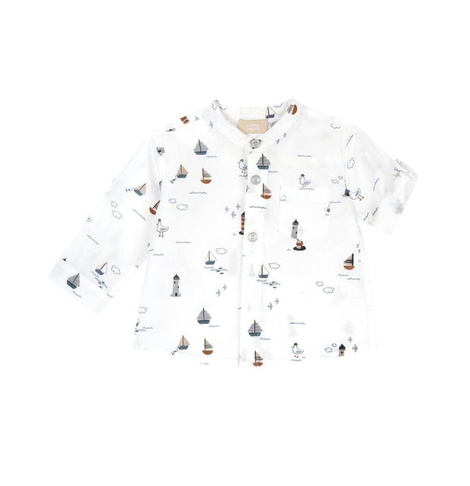 Camicia Chicco Neonato Bianca a fantasia marina 54686