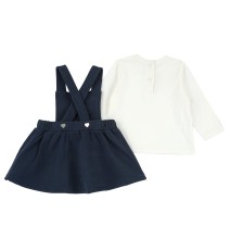 Completo Chicco blu con salopette e maglietta manica lunga 75900