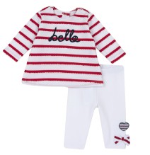 Completo Chicco Neonata Maglietta e leggings Rosso e Bianco 75520