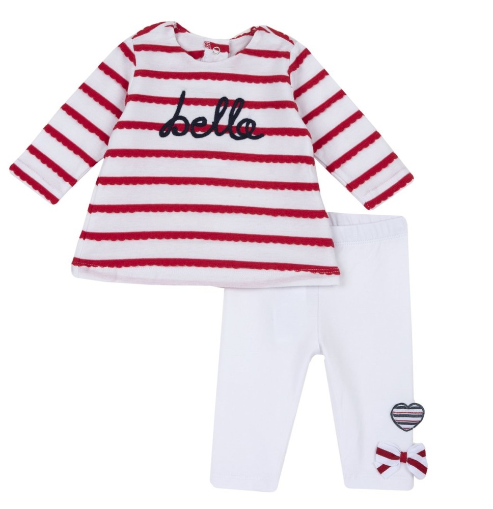 Completo Chicco Neonata Maglietta e leggings Rosso e Bianco 75520