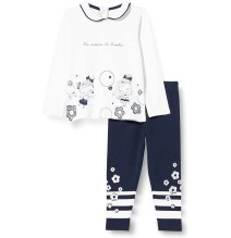 Completo Chicco Neonata maglietta e leggings bianco e blu 07475