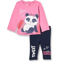 Completo Chicco Neonata maglietta e leggings rosa e blu 75648
