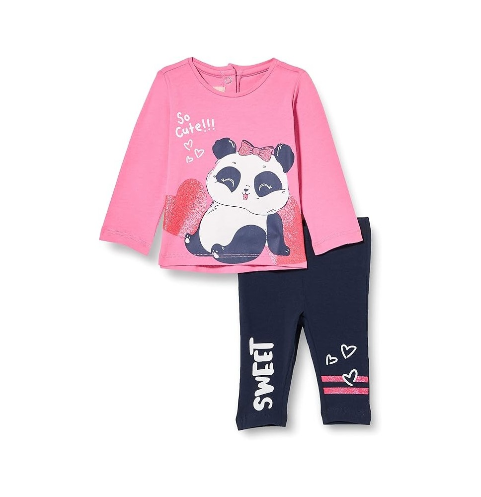 Completo Chicco Neonata maglietta e leggings rosa e blu 75648