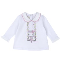 Maglietta Chicco neonata Bianca con stampo 00137
