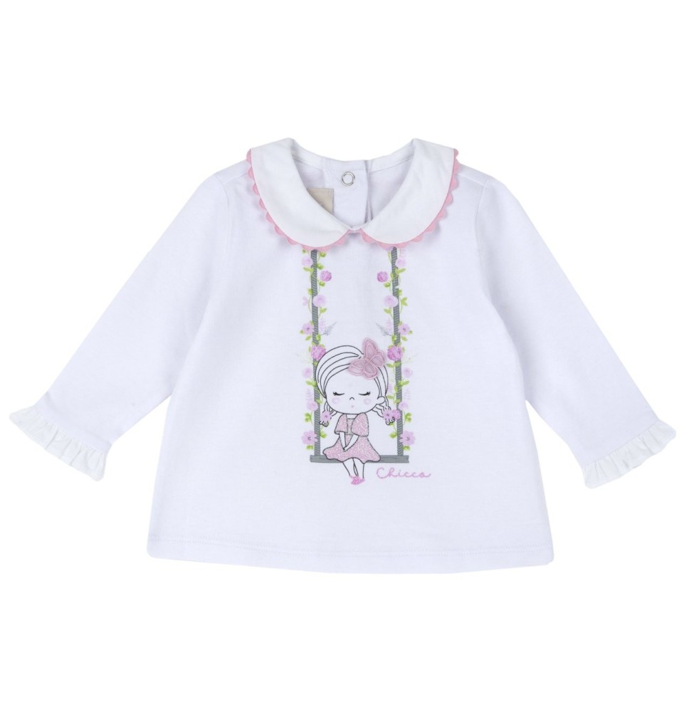Maglietta Chicco neonata Bianca con stampo 00137