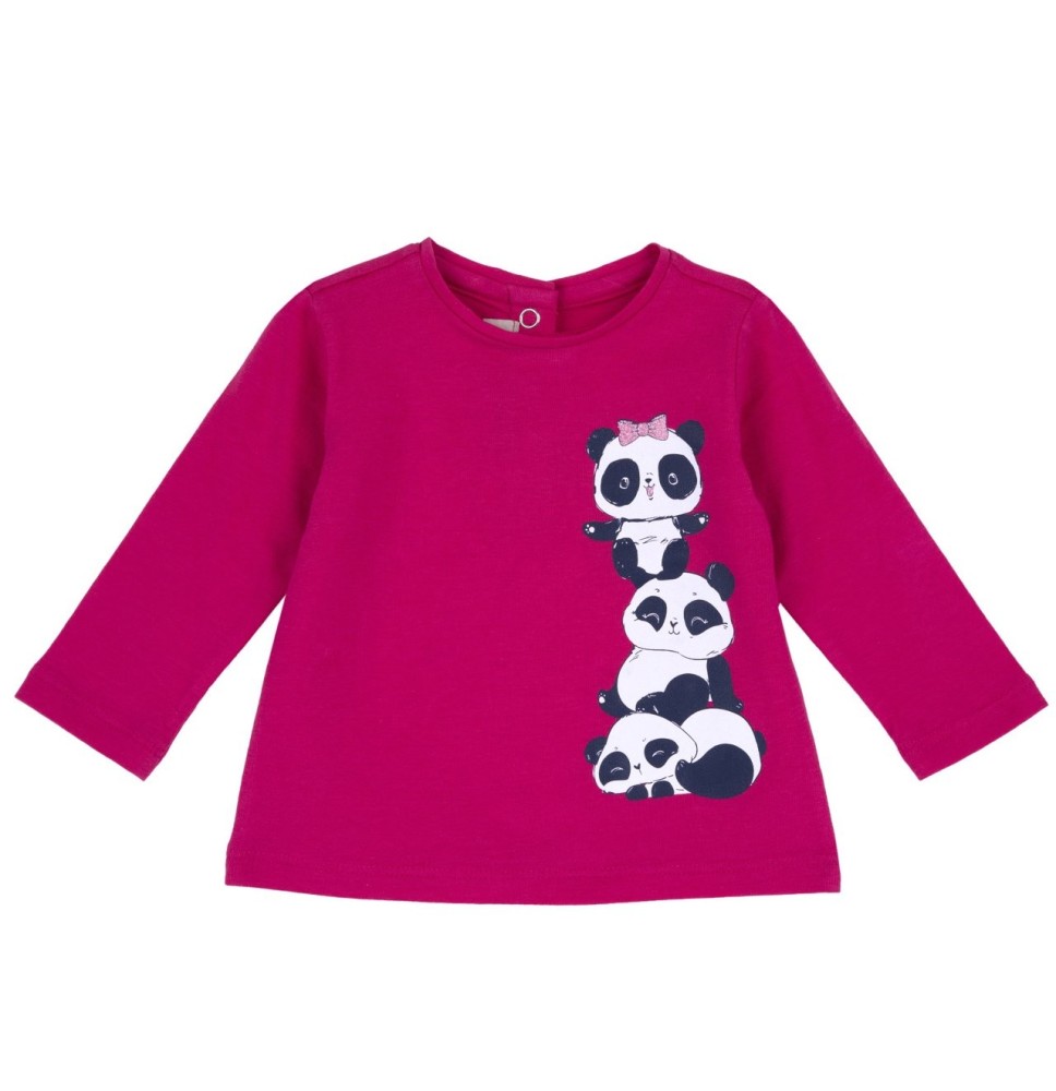Maglietta Chicco neonata Fucsia con stampa panda 00166