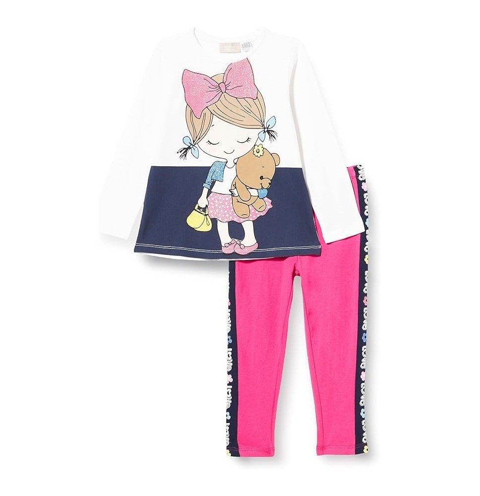 Completo Chicco Neonata Maglia e leggings Bianco e fucsia 77501