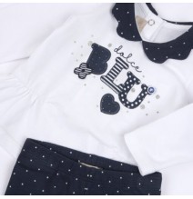 Completo Chicco Neonata maglietta e leggings bianco e blu 75625