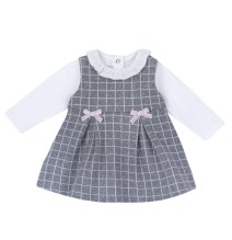 Completo Chicco Grigio e Bianco vestito smanicato con body 09007782000000_095