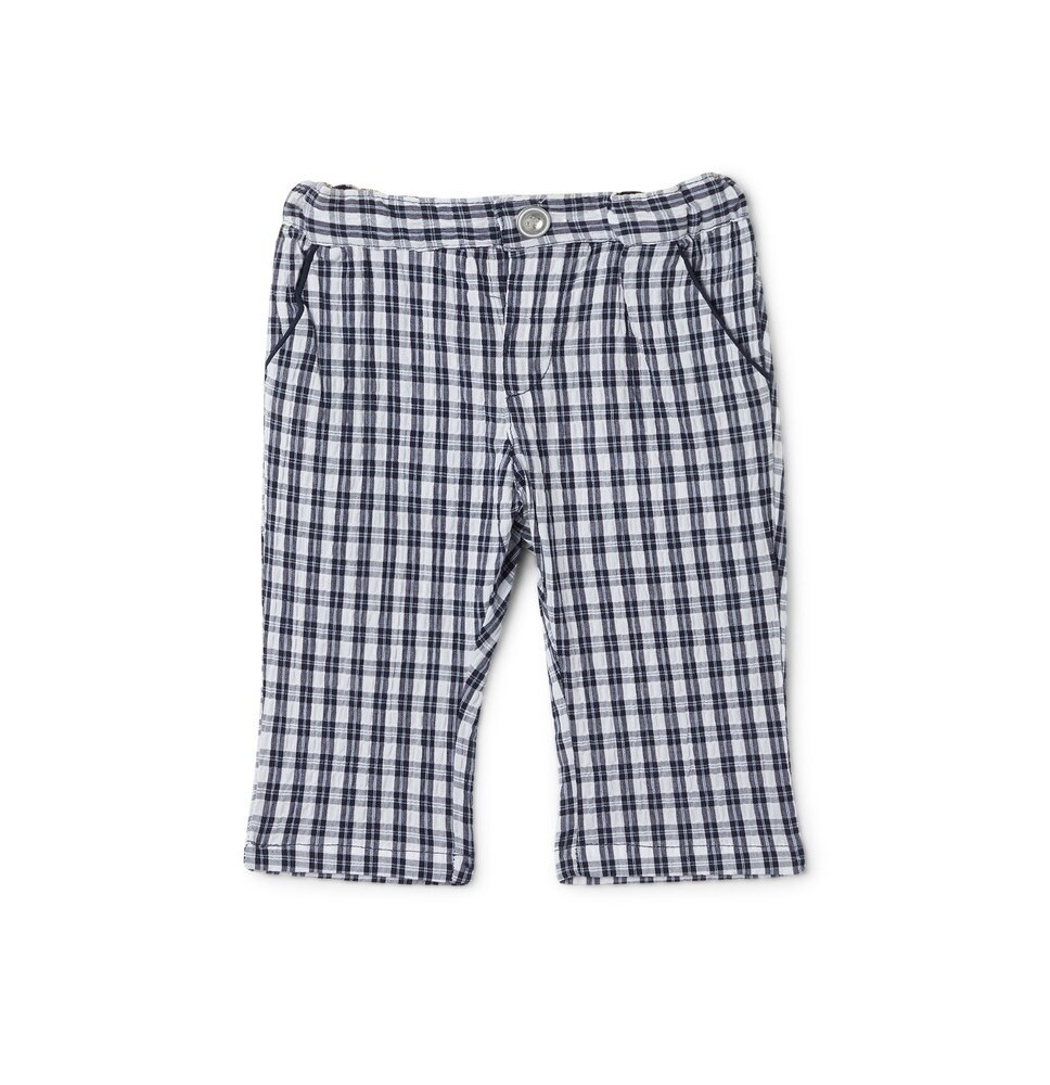 Pantalone Chicco Neonato a quadri blu e bianco 09008627000000_038