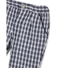 Pantalone Chicco Neonato a quadri blu e bianco 08627