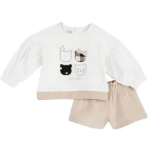 Completo Chicco bianco e beige  felpa con shorts 75947