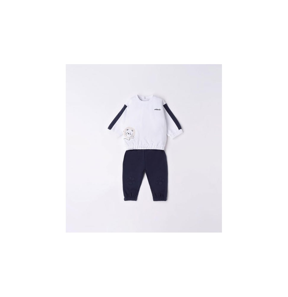 Completo Minibanda Neonato Maglietta bianca e pantalone blu 36607/00