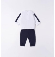 Completo Minibanda Neonato Maglietta bianca e pantalone blu 36607/00