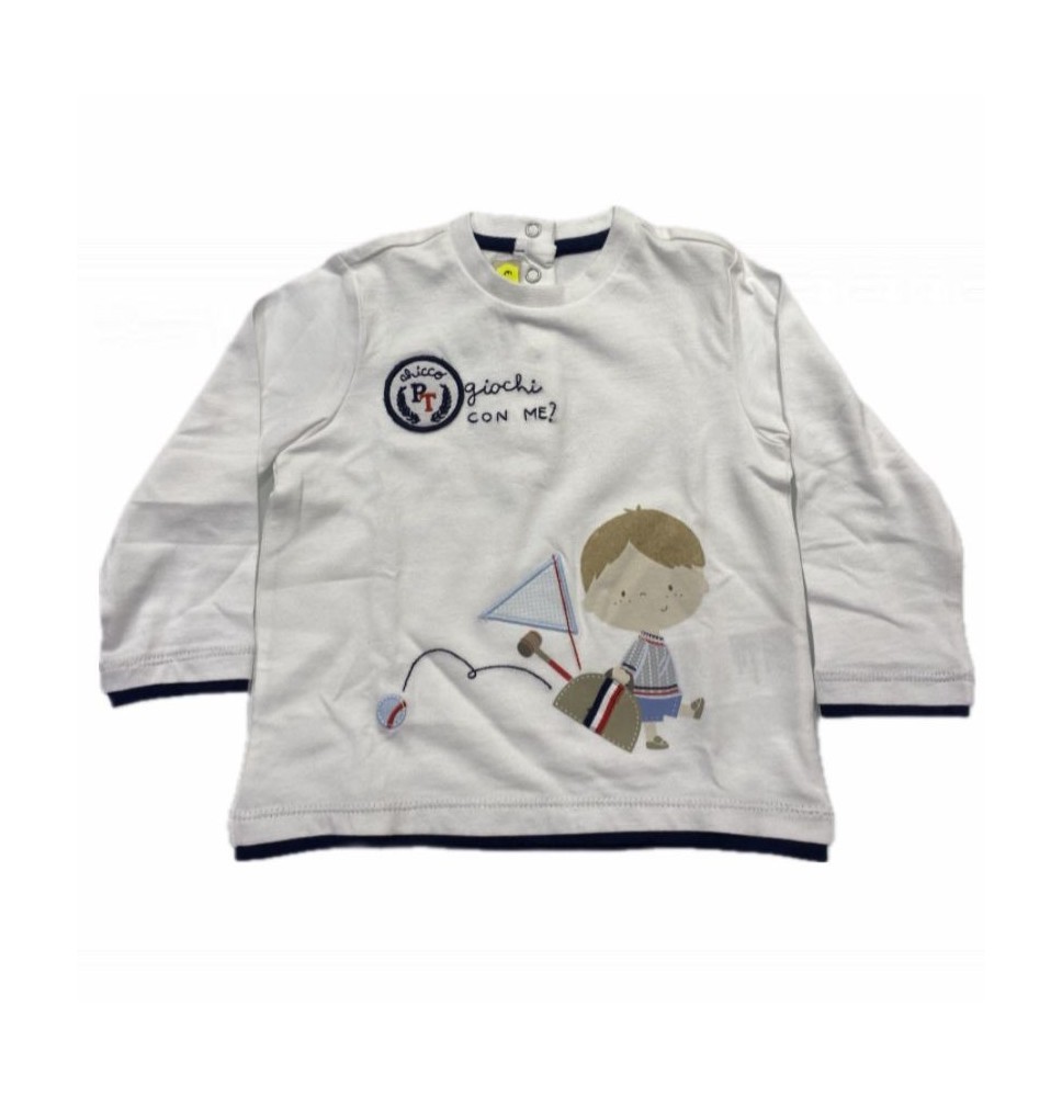 Maglietta Chicco Bianca Bimbo a maniche lunghe