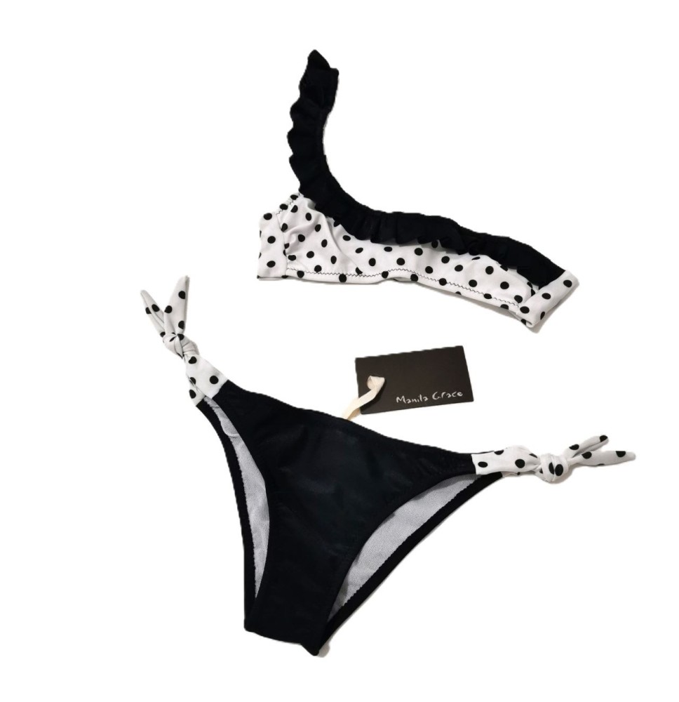 Costume Manila Grace Bimba e Ragazza, 2 pezzi nero e bianco e verde e bianco MG2160